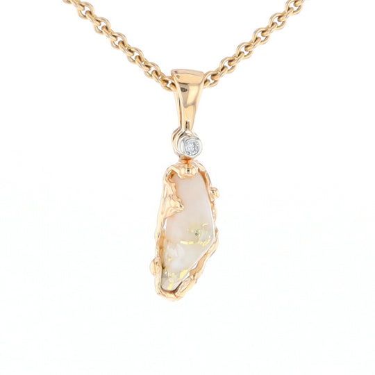 Gold Quartz Free Form Pendant