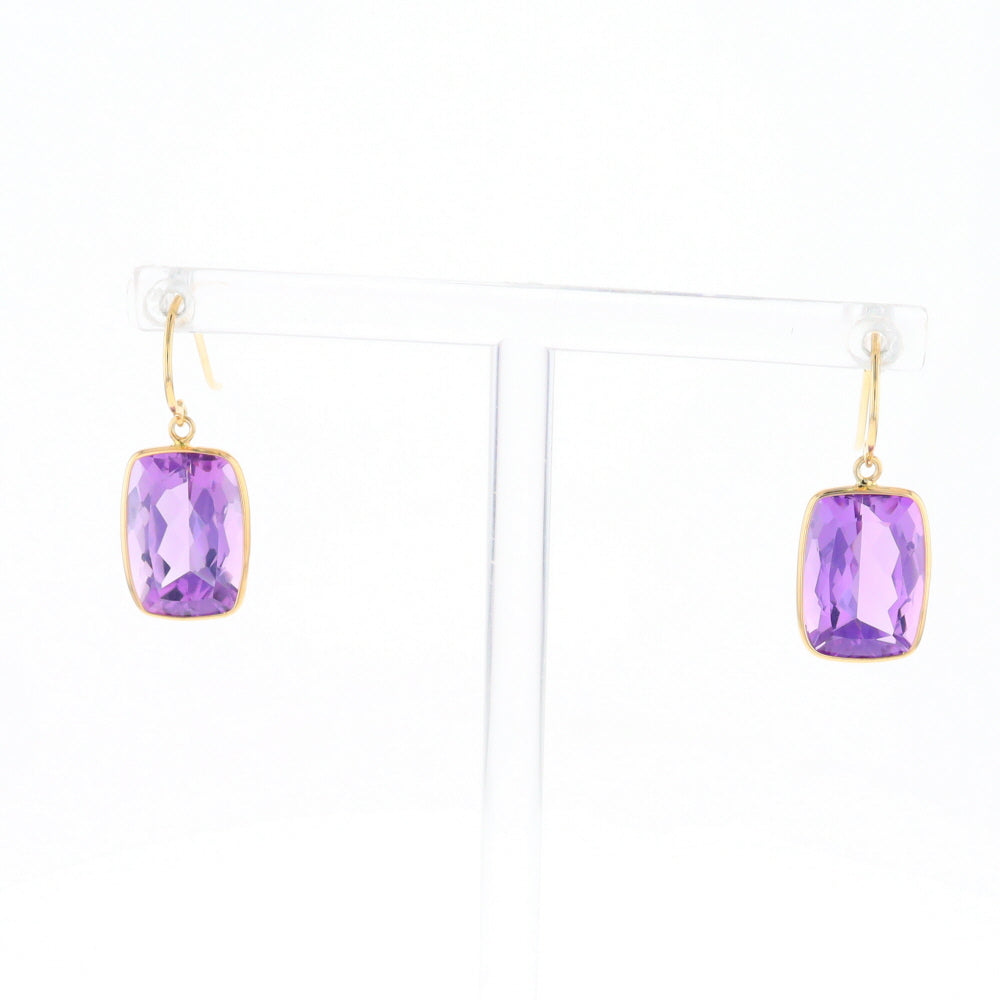 Solitaire Amethyst Dangle Earrings