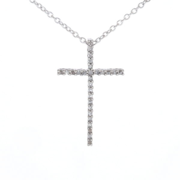 Thin Diamond Cross Necklace