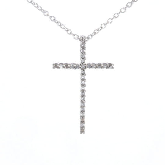Thin Diamond Cross Necklace