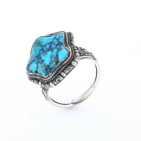 Adjustable Star Shaped Turquoise Ring