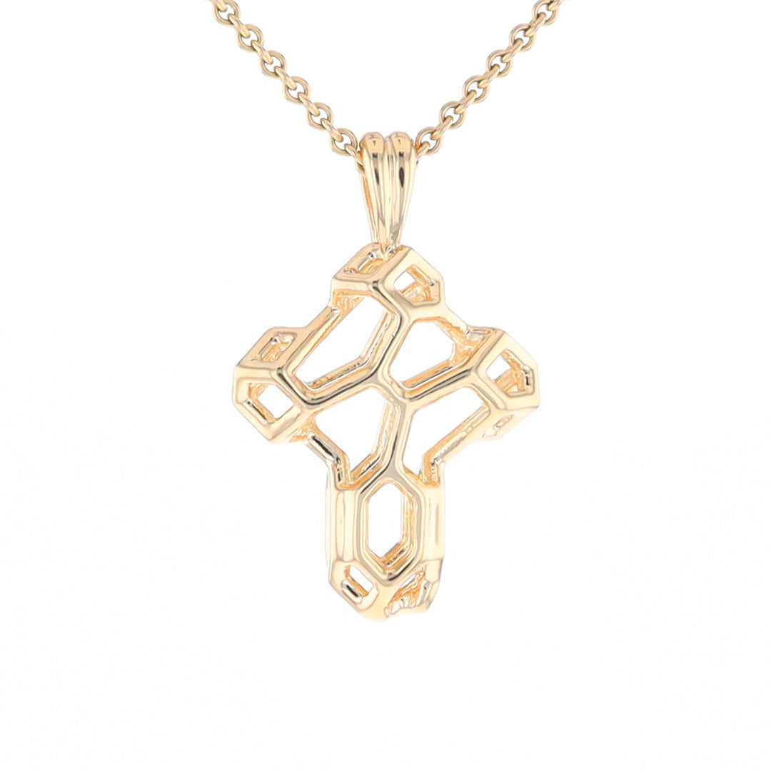 Small Voronoi Cross Pendant