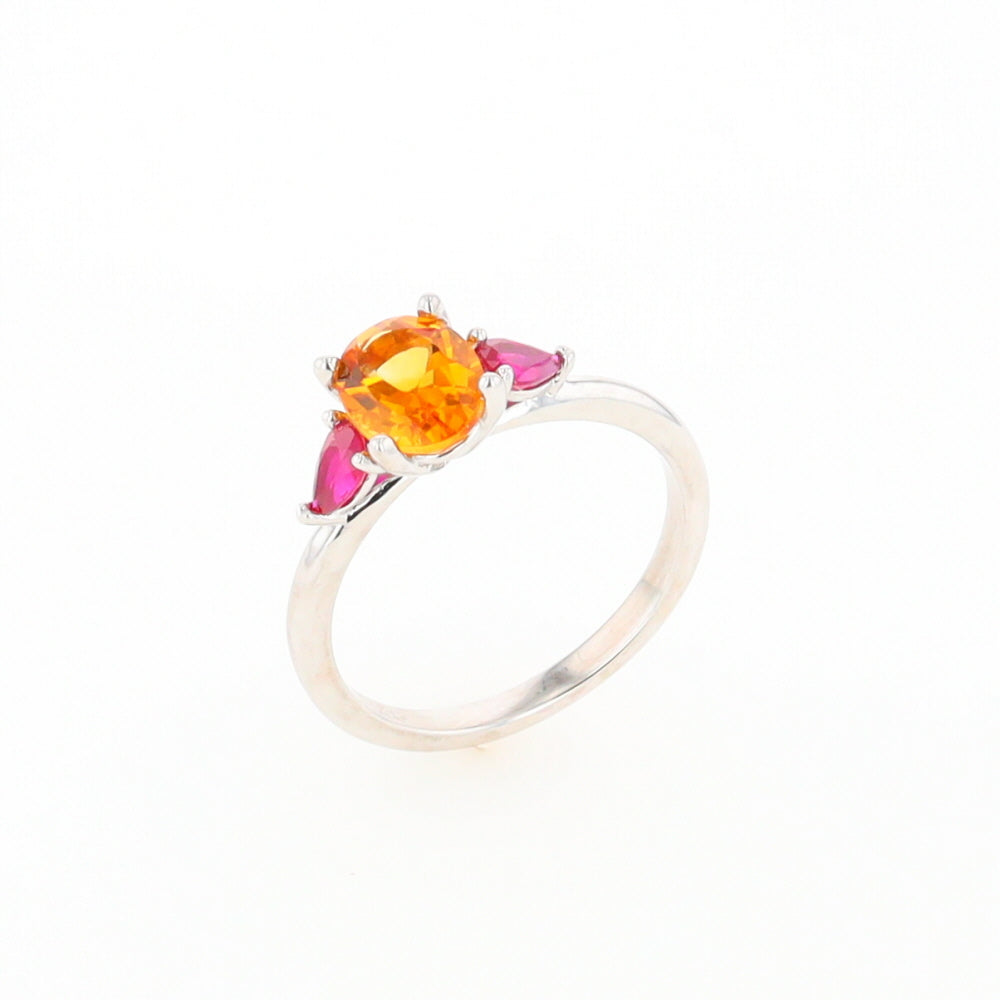 Fall Season Citrine and Ruby Ring