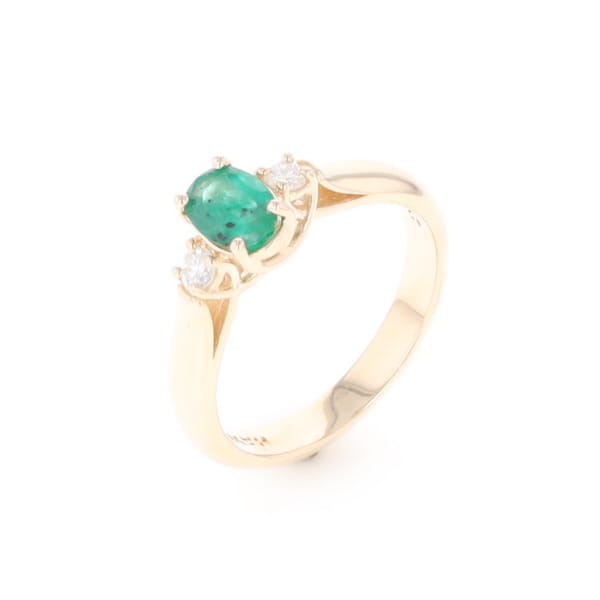 Emerald Three-Stone Trellis Ring