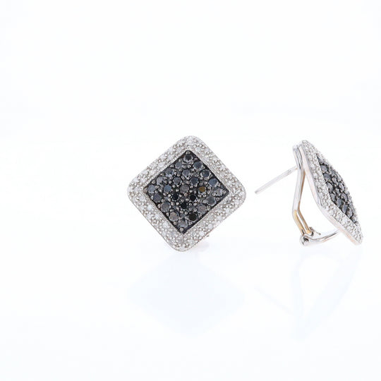 Pavé Black and White Diamond Earrings