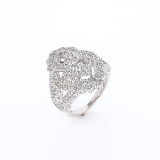 Floral Filigree Design Diamond Ring