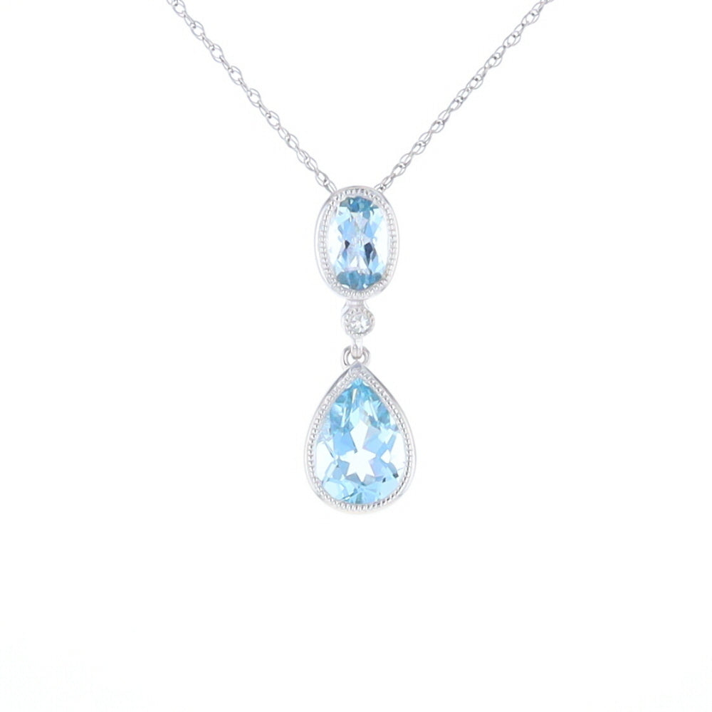 Oval and Pear-Shaped Aquamarine Pendant