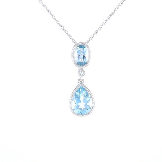Oval and Pear-Shaped Aquamarine Pendant