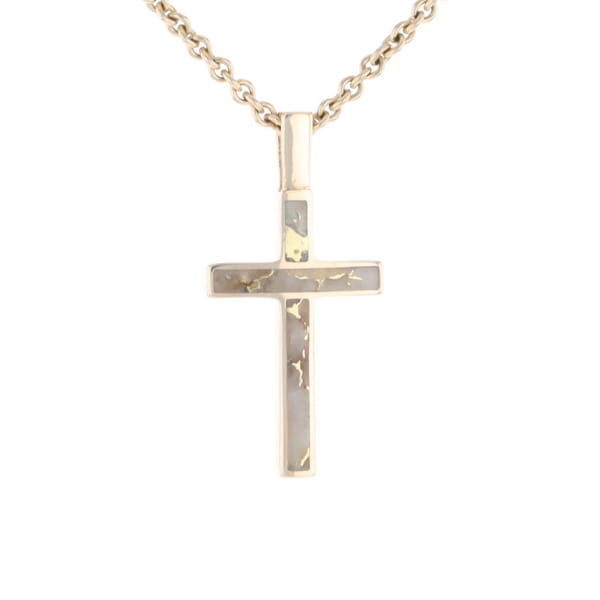 Three Section Gold Quartz Cross - G2