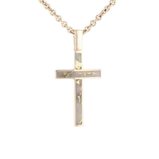 Three Section Gold Quartz Cross - G2