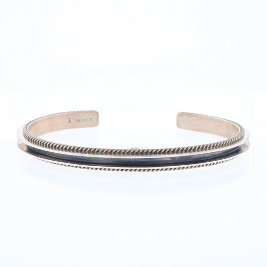 Sterling Silver Blackened Rope Cuff Bracelet