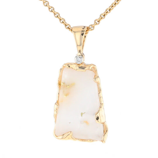 Gold Quartz Freeform Pendant  (G2)