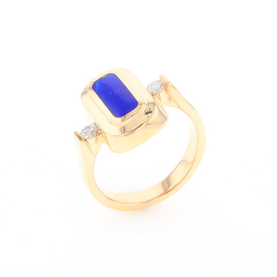 Lapis 0.16ctw Diamond Ring