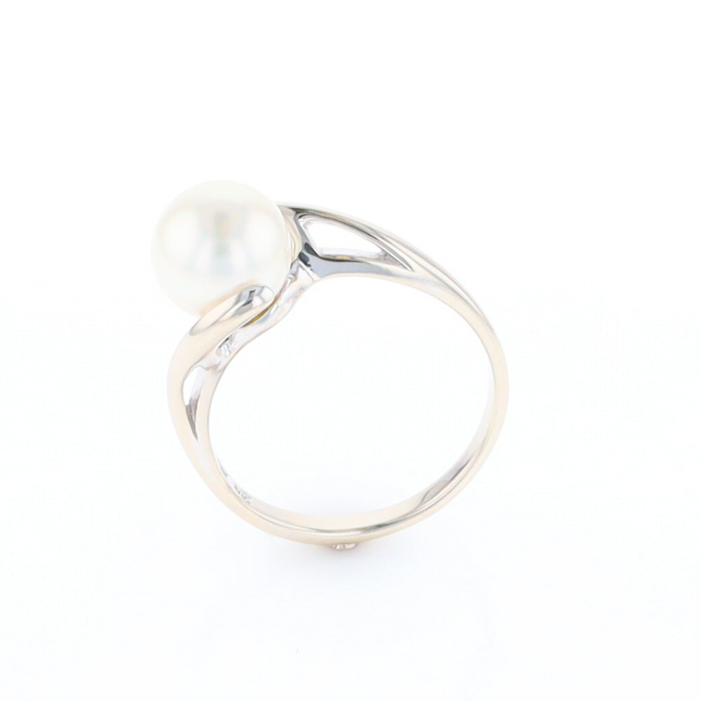 Pearl Solitaire Bypass Ring