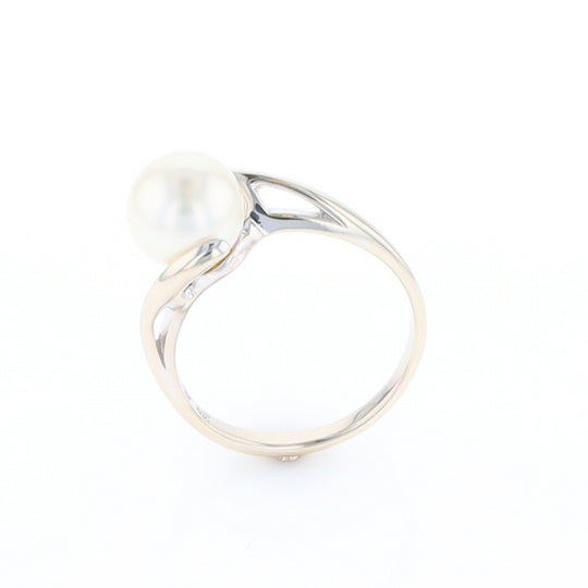 Pearl Solitaire Bypass Ring
