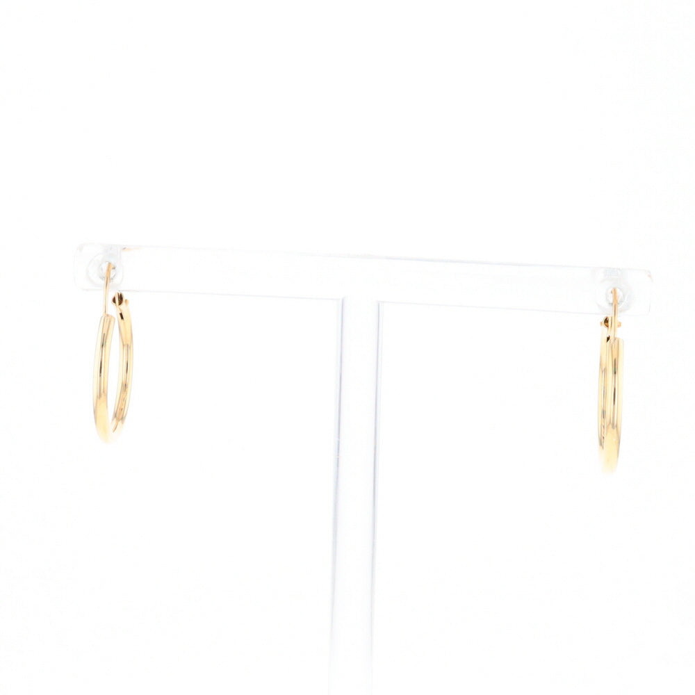 Gold Hollow Tube Hoop Earrings