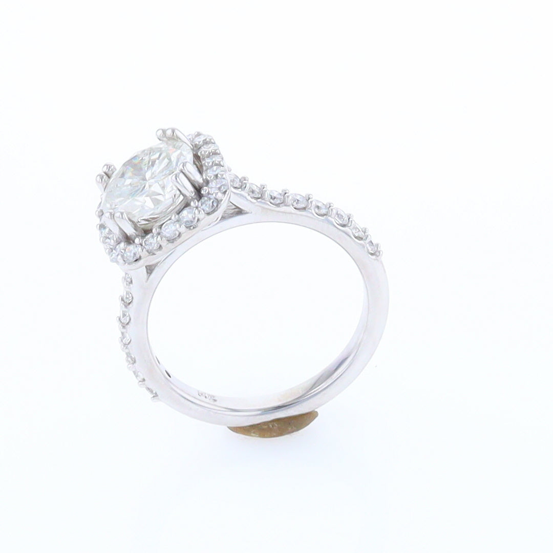 Diamond Engagement Ring with Square Halo