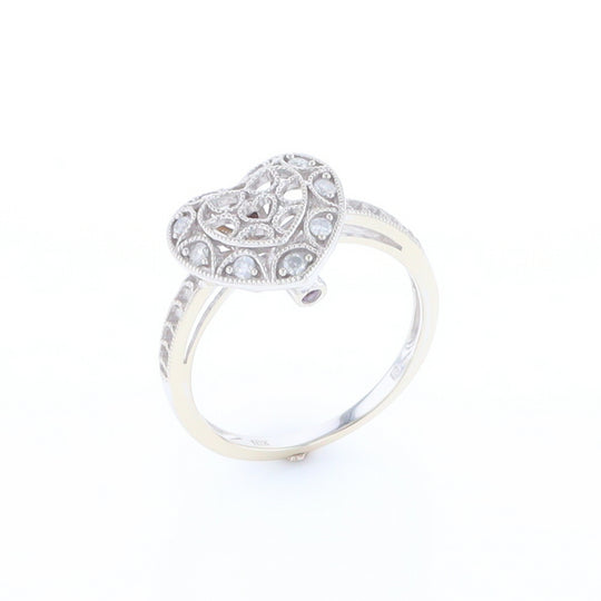 Open Heart Filigree Ring