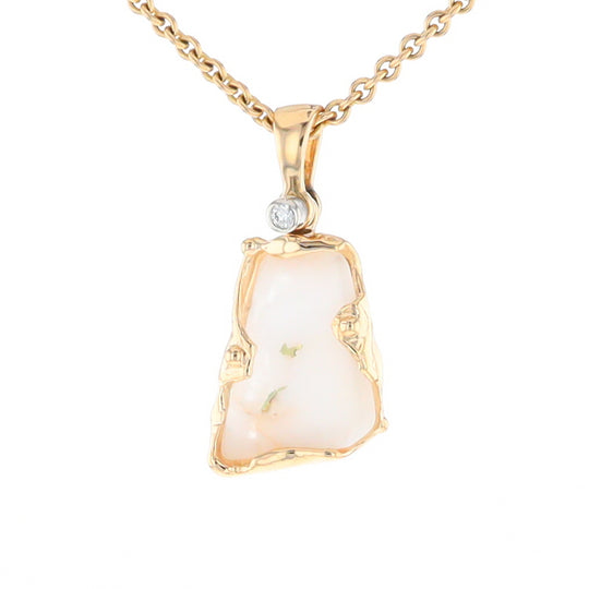 Gold Quartz Freeform Pendant