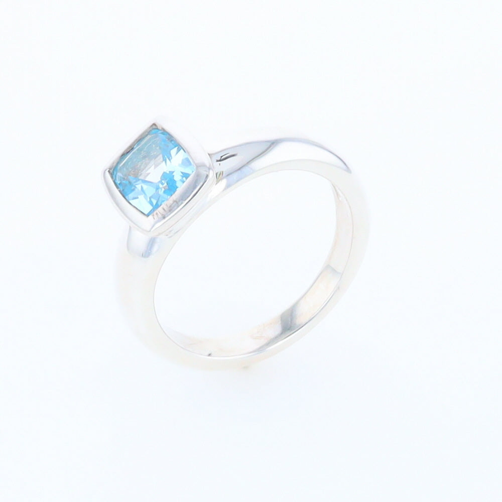 Bezel Blue Topaz Ring