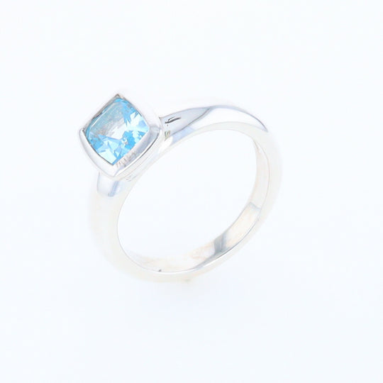 Bezel Blue Topaz Ring