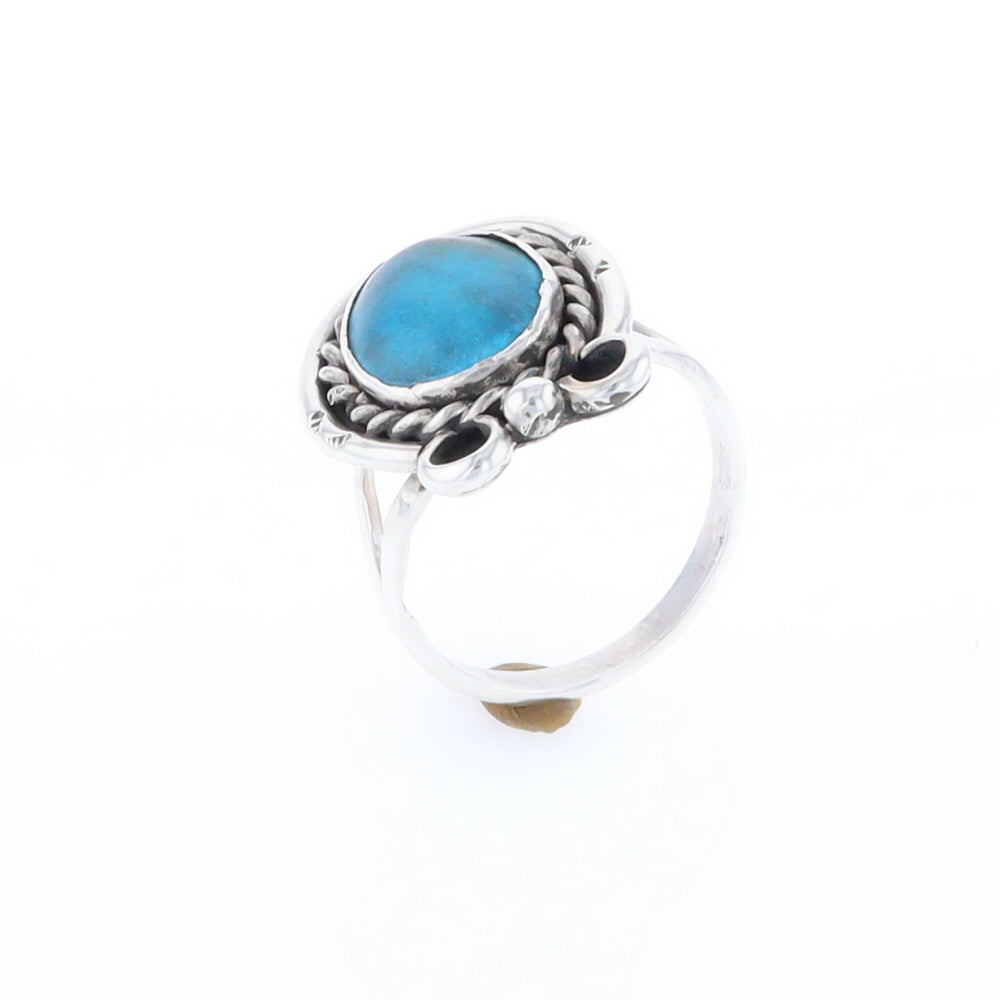 Native Turquoise Rope Design Ring