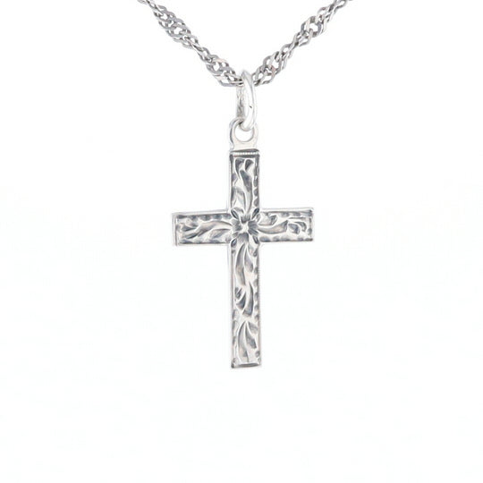 Floral Vine Cross Pendant