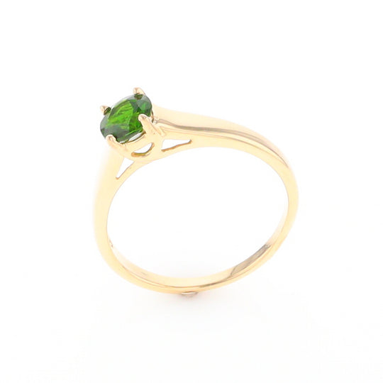 Chrome Diopside Solitaire Ring