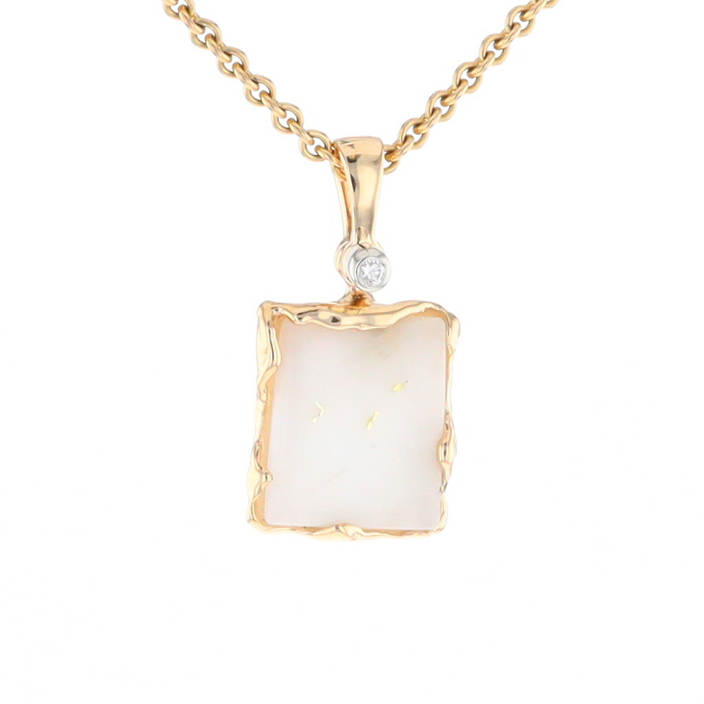 Gold Quartz Freeform Pendant (G2)