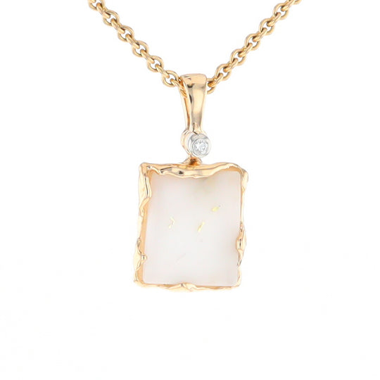 Gold Quartz Freeform Pendant (G2)