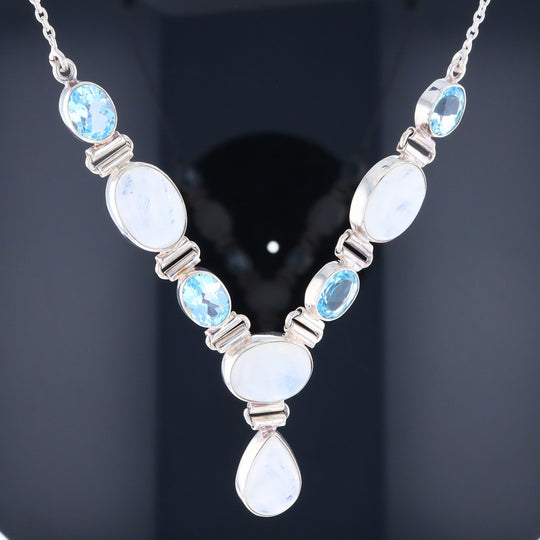 Moonstone & Blue Topaz Necklace