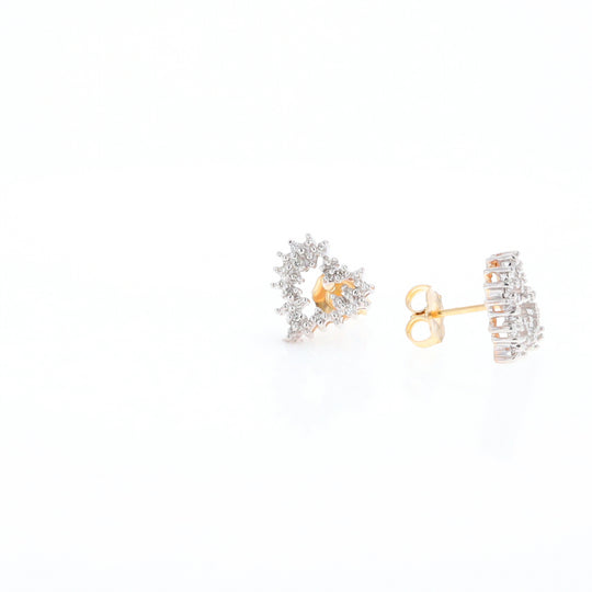 Diamond Heart Stud Earrings