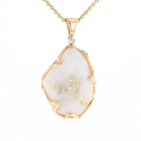 Gold Quartz Freeform Pendant