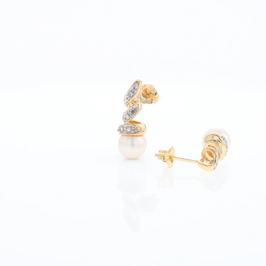 Pearl Spiral Stud Earrings