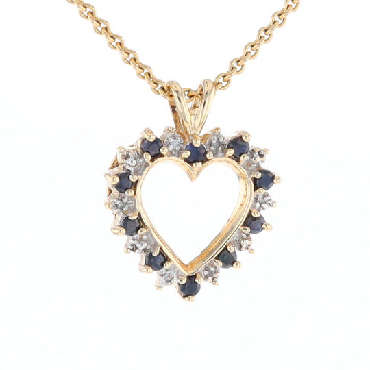 Open Heart Sapphire & Diamond Pendant