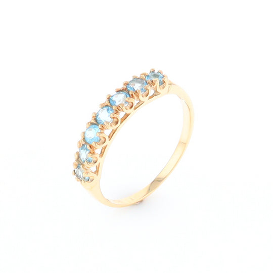 Round Blue Topaz Band