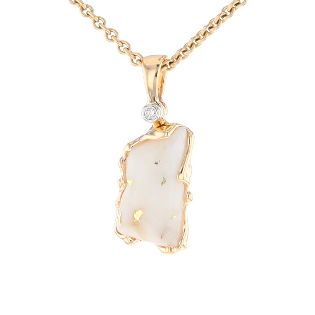 Gold Quartz Freeform Pendant  (G2)