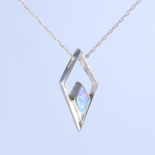 Opal Pendant Diamond Inlaid Design