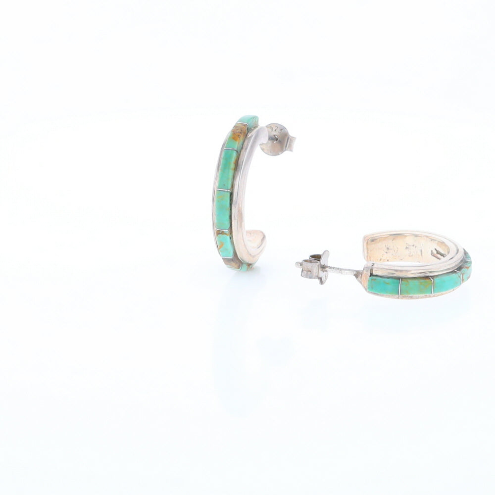 Turquoise Semi-Hoop Earrings