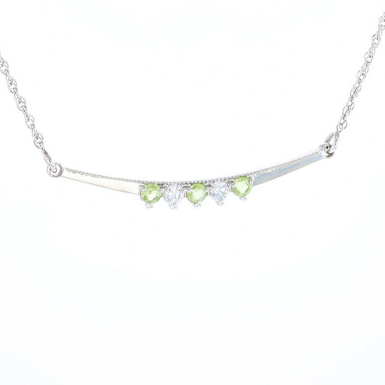 Peridot & Diamond Mother's Necklace