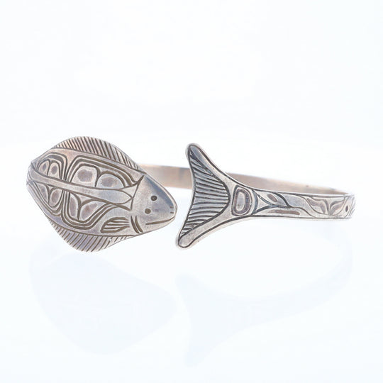 Halibut Fish Engraved Cuff Bracelet