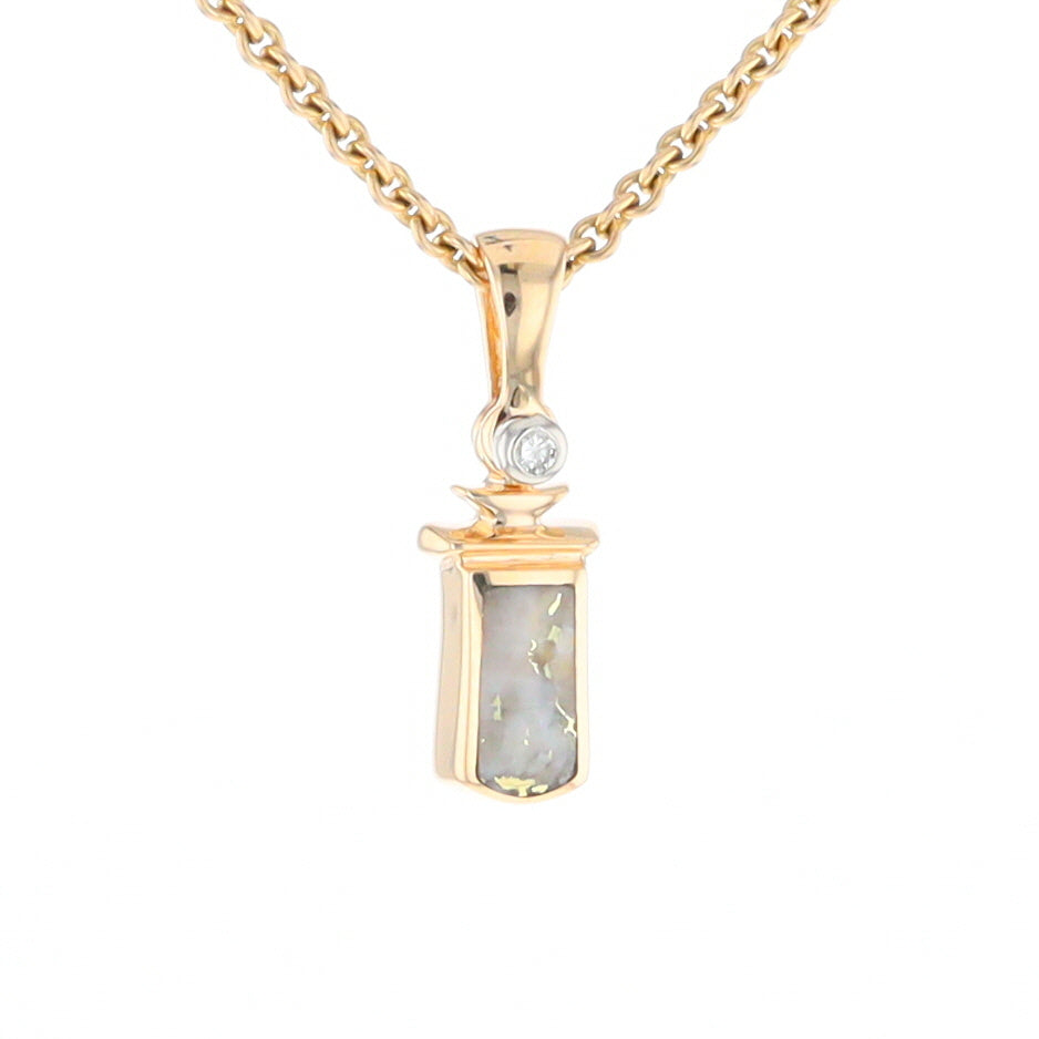 Gold Quartz Banner Shaped Pendant