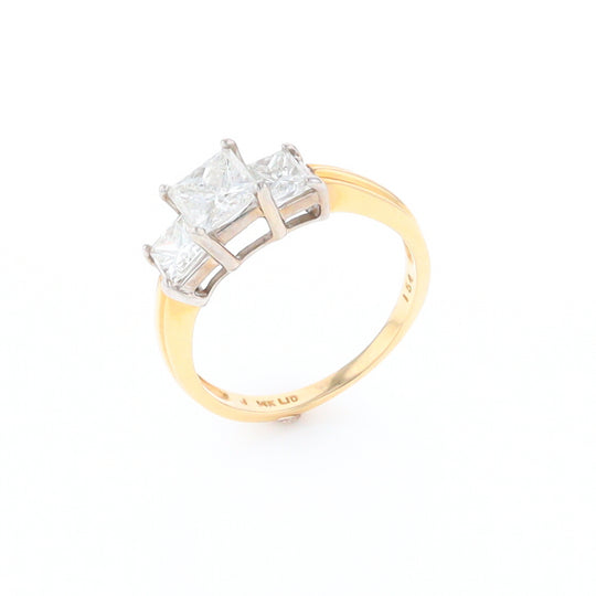 Two-Tone Princess Cut Diamond Engagement Ring