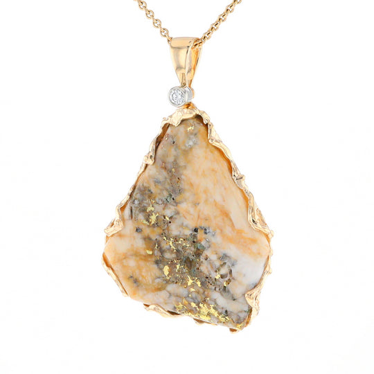 Gold Quartz Freeform Pendant (G3)