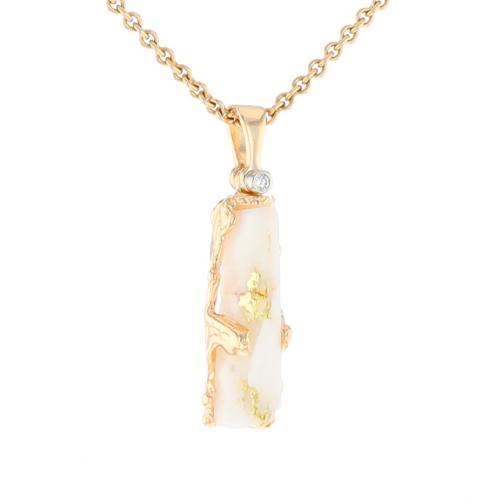 Gold Quartz Freeform Pendant - G1