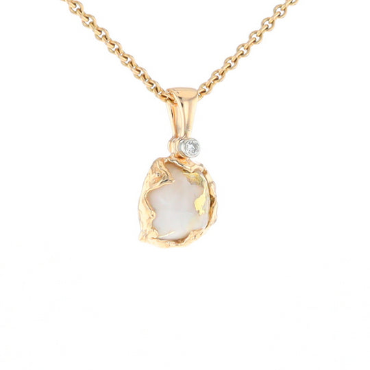 Gold Quartz Freeform Pendant - G1