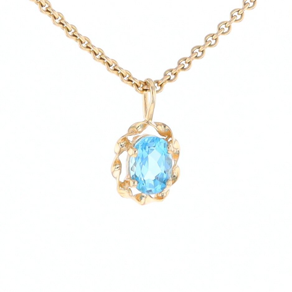 Blue Topaz Twisted Frame Pendant