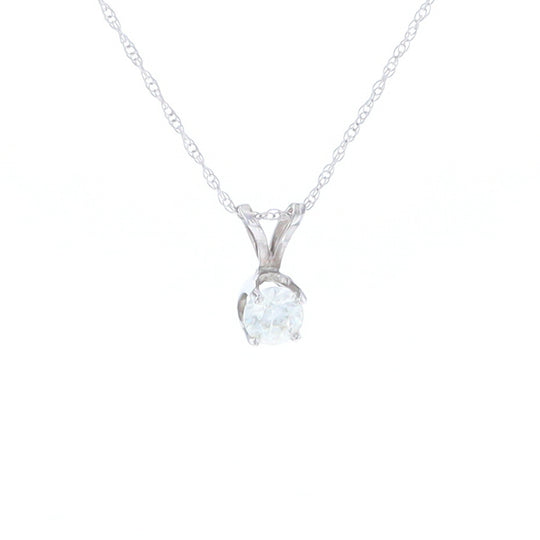 White Gold Solitaire Diamond Pendant