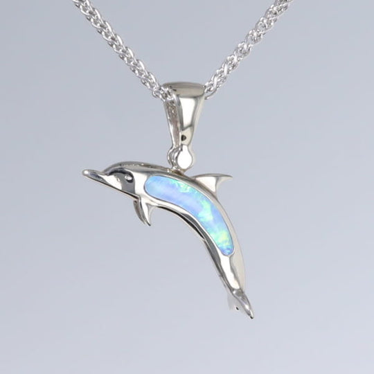 Opal Pendant Inlaid Sea Life Dolphin
