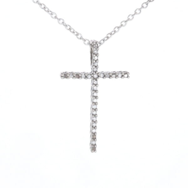 Thin Diamond Cross Necklace